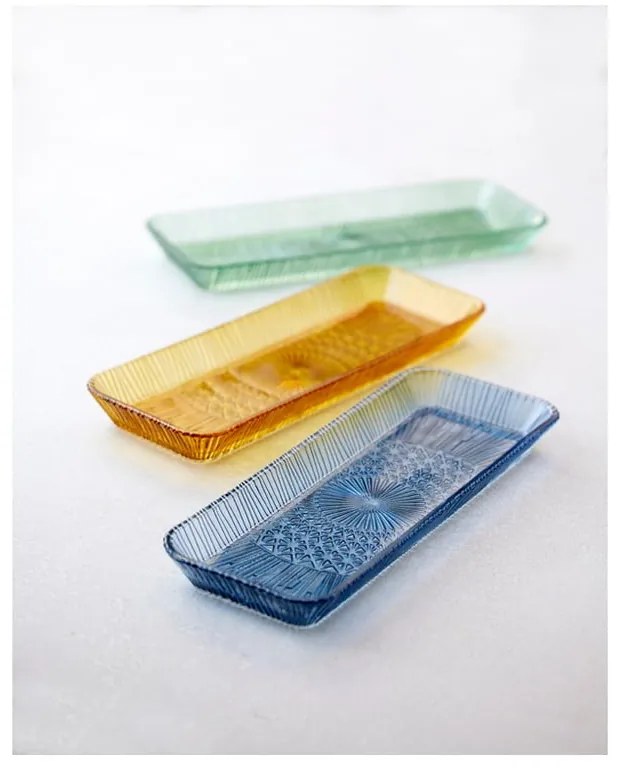 Oranžový sklenený servírovací tanier 14x38 cm Kusintha – Bitz