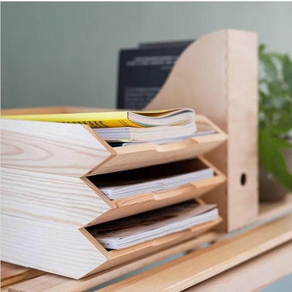 Čisté dřevo Drevený organizér na dokumenty, stohovateľný, na A4, na šírku
