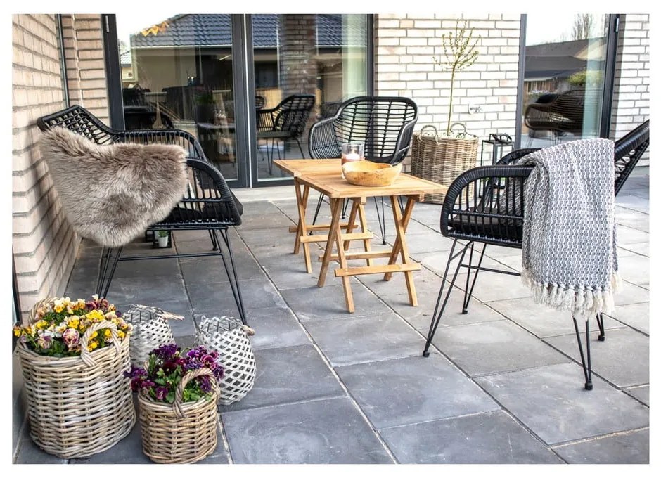 Čierna záhradná pohovka z umelého ratanu House Nordic Trieste