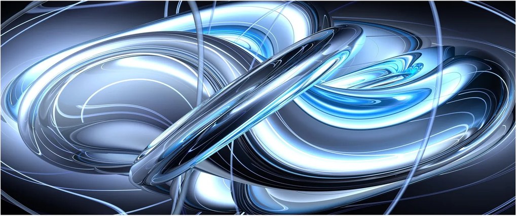 Obraz modrej abstrakcie (120x50 cm)