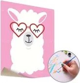 Maľovanie podľa čísel ZAMILOVANÁ LAMA – nízka náročnosť 50x40