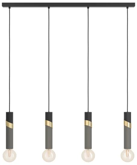 Eglo 39936 - Luster na lanku CEDRAL 4xE27/40W/230V čierna/zlatá
