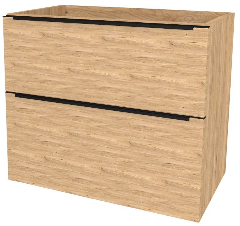 Mereo Mailo, kúpeľňová skrinka 61 cm, čierne madlo, Multidecor, Jaseň horský, MER-CN590SBJASH