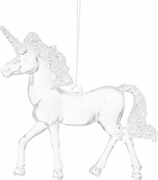 Závesný jednorožec – biely 12 cm