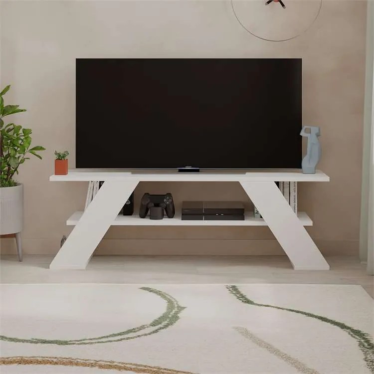 TV stolík Houseland Farfalla 120 cm biely
