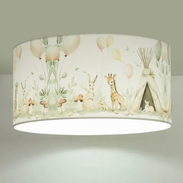 Detské stropné svietidlo KIDS ROOM 1xE27/60W/230V pr. 40 cm zvieratká
