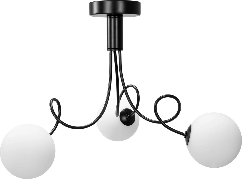 Toolight Toolight, stropná lampa sklenené gule 3xG9 APP1154-3CP, čierna, OSW-14012