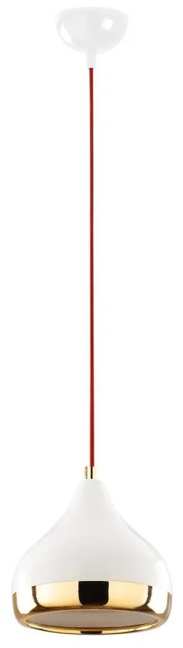 Luster na lanku YILDO 1xE27/40W/230V biela/zlatá/červená