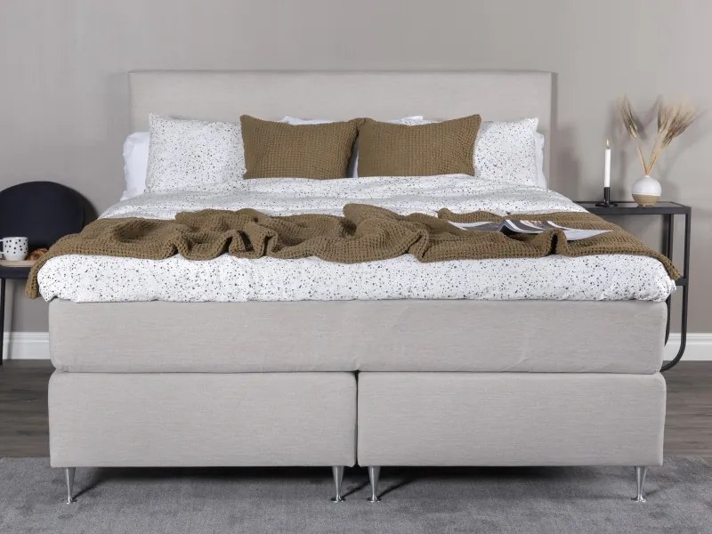 Alvdalen 180 boxspring manželská posteľ béžová čelo Alvik