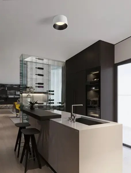 LED bielo-čierne dizajnové stropné svietidlo Atil-35