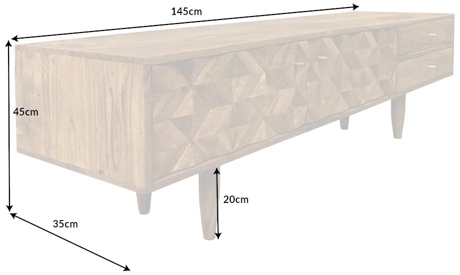 TV-skrinka 43736 Alpine 145cm Drevo Acacia Honey