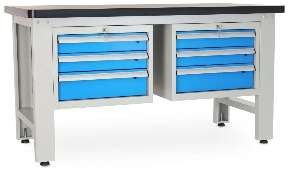 Dielenský stôl Solid MDF-33, 150 cm, 2 závesné boxy, čierna