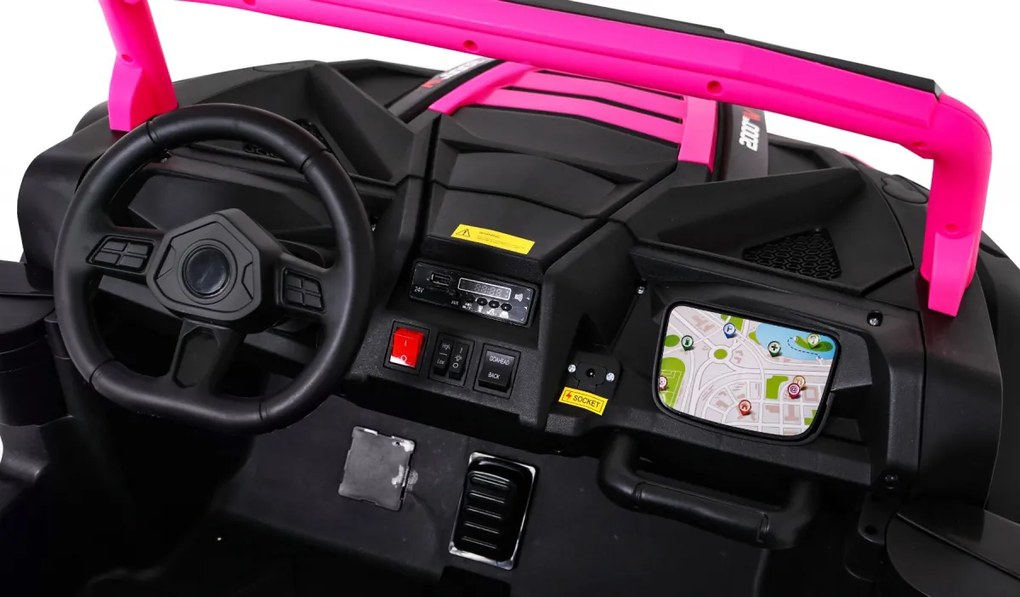 Ramiz Buggy ATV Racing pre 2 deti Ružová + pohon 4x4 + diaľkové ovládanie + pomalý štart + MP3 LED