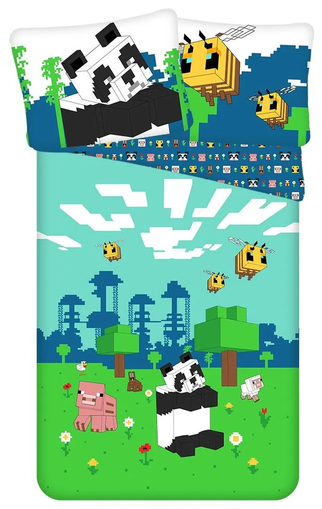 Jerry Fabrics Minecraft "Explore Overworld" 140x200/70x90 cm