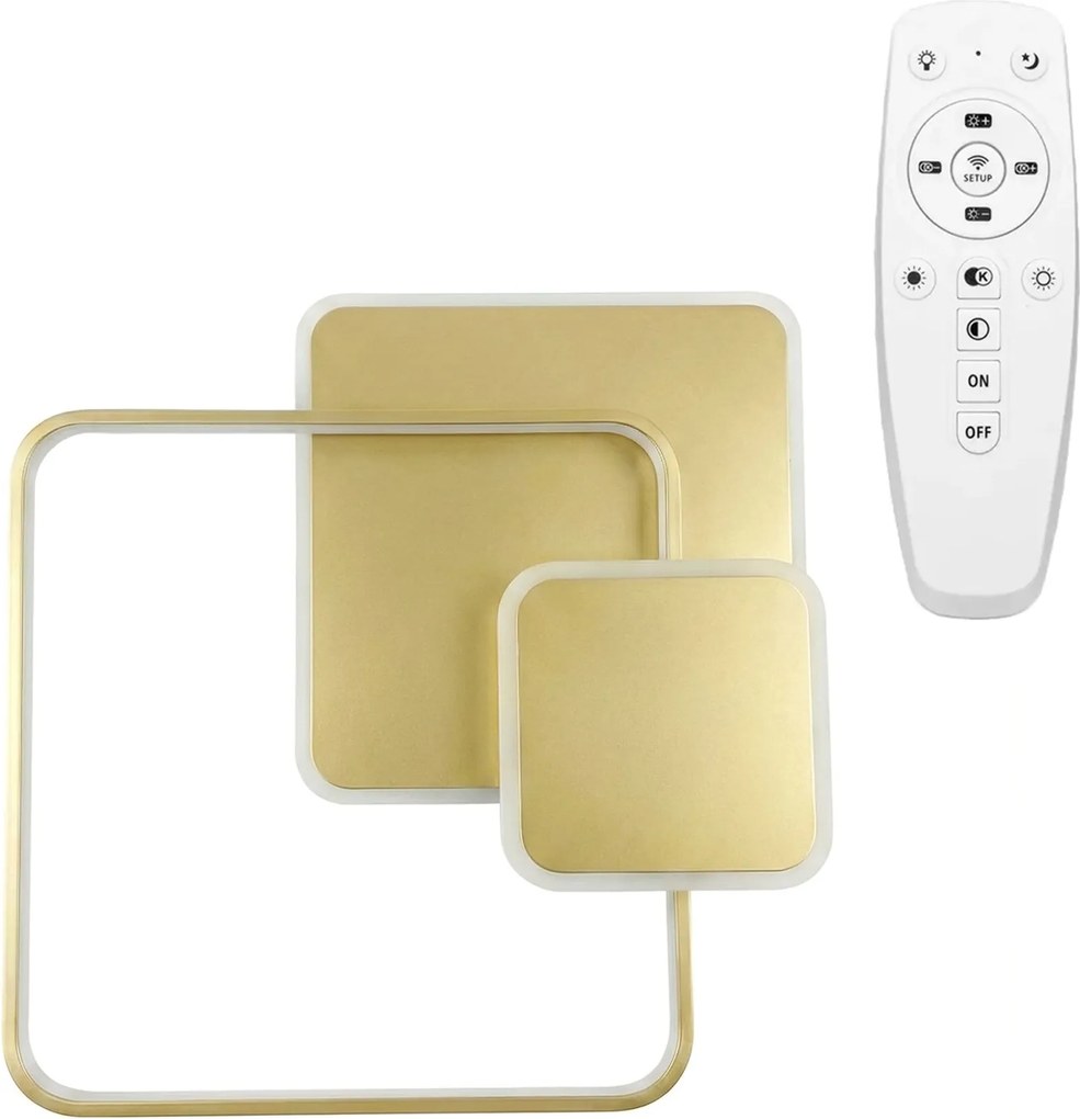 Toolight Toolight, LED stropné svietidlo + diaľkové ovládanie, APP1713-C, zlatá matná, OSW-04042