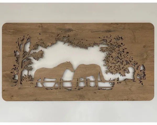 Li-Go 5012/B/4 - LED nástenná dekorácia LED/10W/5V 30000 mAh 120x60 cm dub