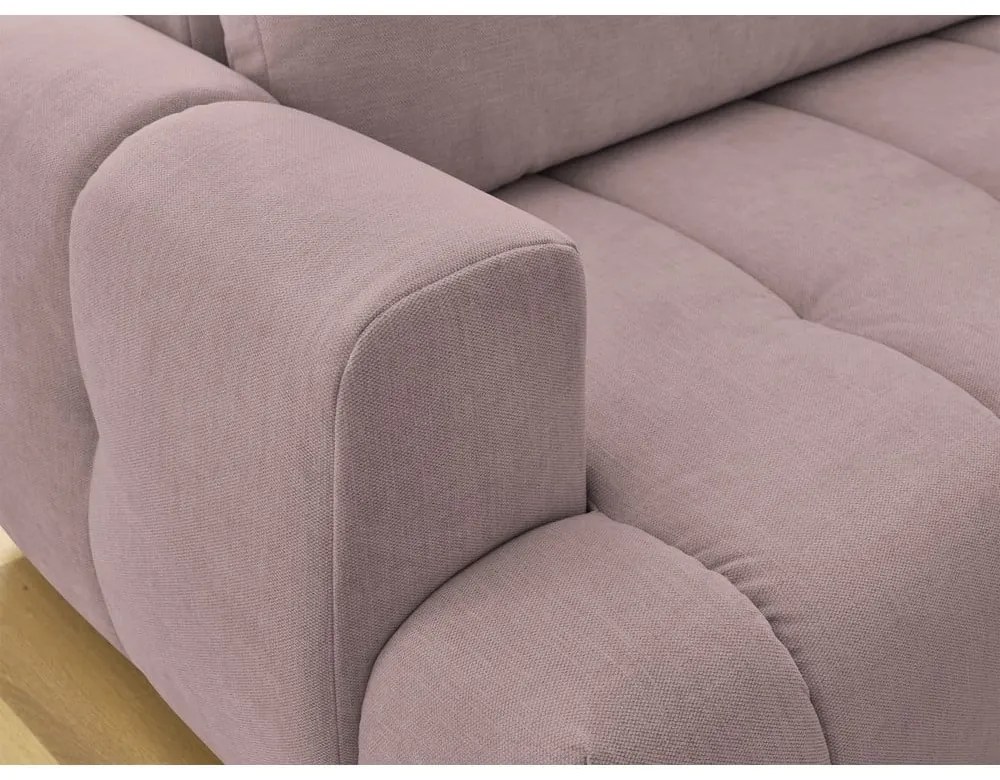 Ružová rozkladacia/s úložným priestorom rohová pohovka (pravý roh/do L) Fuji – Bobochic Paris