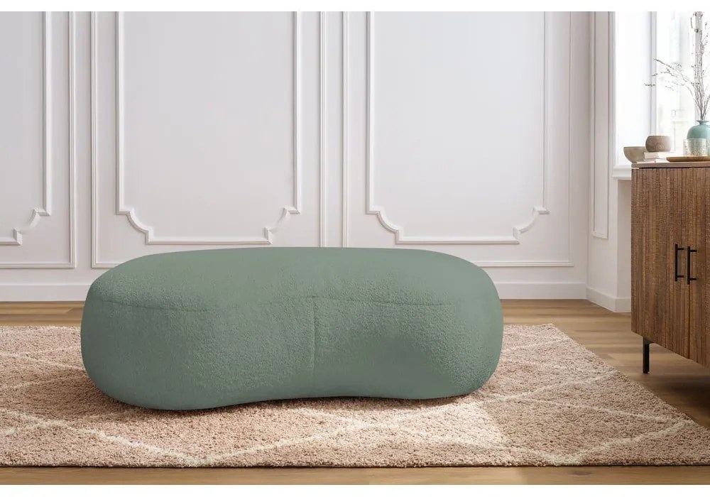 Svetlozelená podnožka z textílie bouclé Saint-Germain – Bobochic Paris