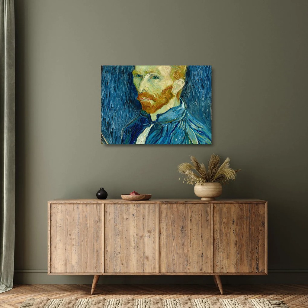 Sklenený obraz - Vincent van Gogh, Self-Portrait, reprodukcia (70x50 cm)