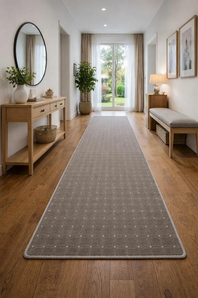 Condor Carpets, Koberec behúň na mieru Udinese hnedý, šíre 70 cm, hnedá, chodba / predsieň