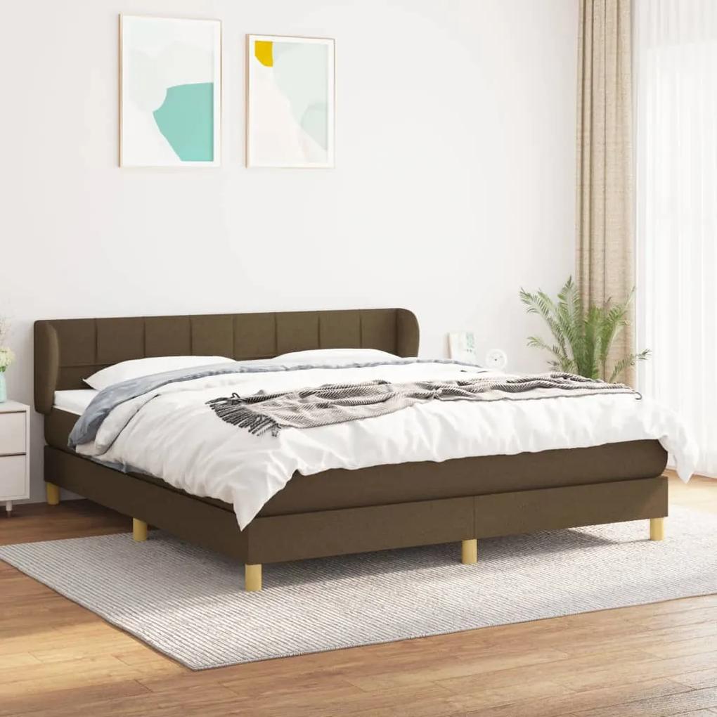 Boxspring posteľ s matracom tmavohnedá 180x200 cm látka 3126824