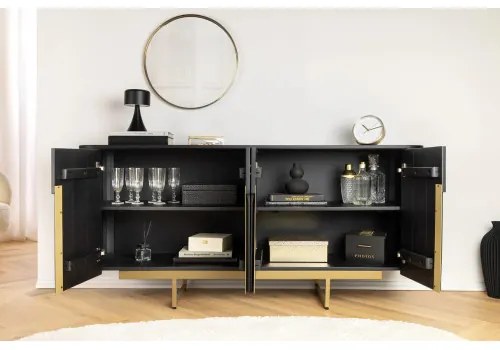 Komoda 46432 Garsby 160cm Masív drevo Mango čierne - Komfort-nábytok