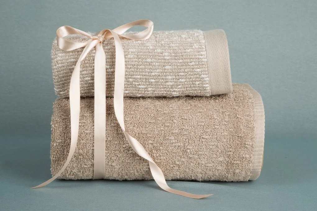 FROTÉ UTERÁK TAMINA SADA 50X90 CM, 70X140 CM BÉŽOVÁ