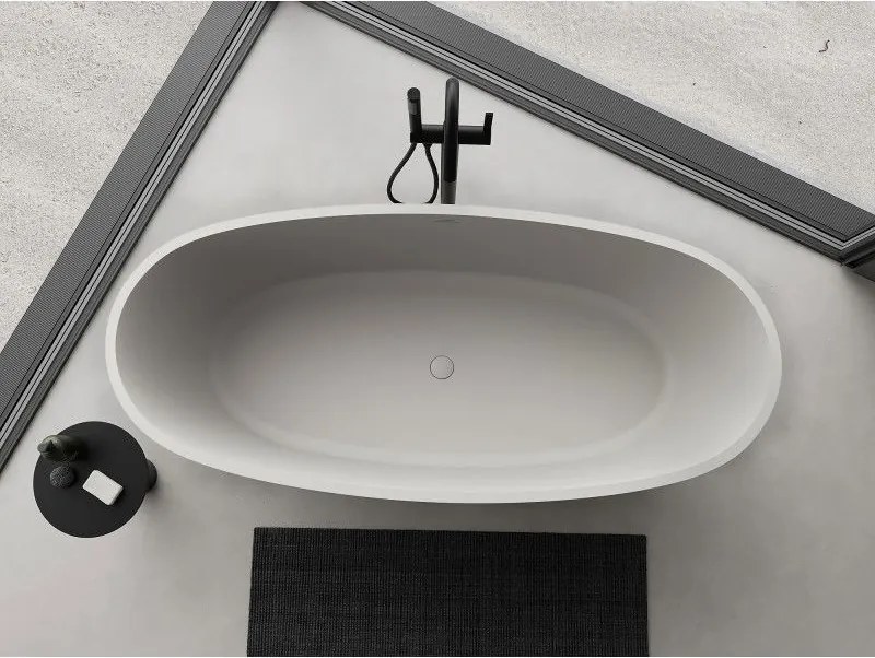 Mexen Torino, voľne stojaca vaňa z konglomerátu 175 x 78 cm, betónová matná, 5905315925305