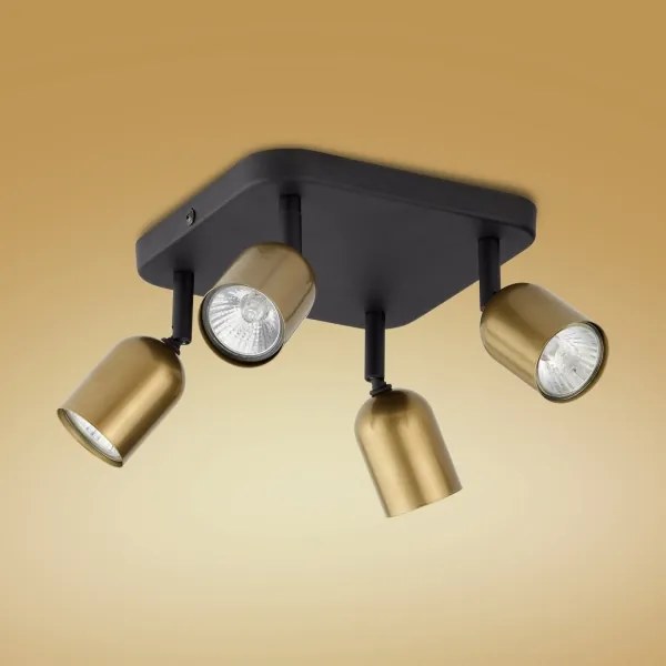 Bodové svietidlo TOP 4xGU10/10W/230V zlatá/čierna