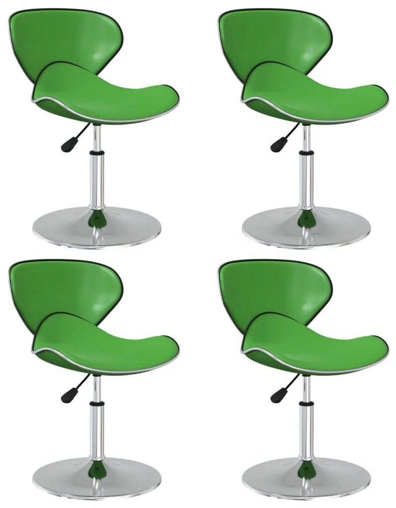 vidaXL Jedálenské stoličky 4 ks zelené umelá koža
