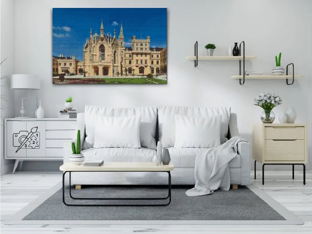 Gario Diamantové maľovanie Zámok Lednice 2 Rozmery: 80 x 60 cm, Rámovanie: S vnútorným rámom, Diamanty: Štvorcové