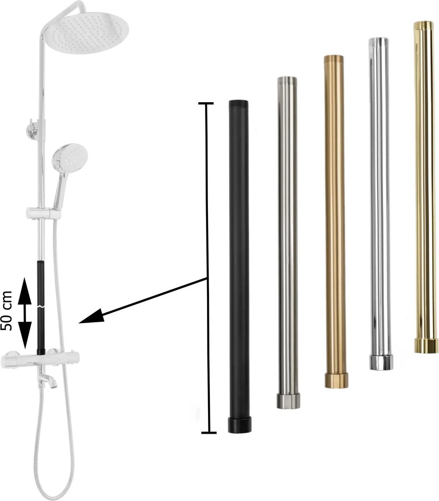 Predĺženie pre vaňovú/sprchovú súpravu REA ø 25 mm - 50 cm, zlatá lesk