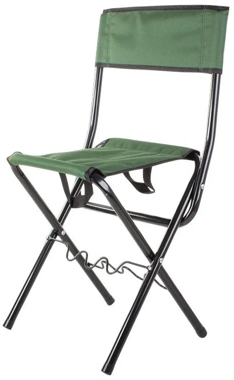 Verk 01678 Kempingová skladacia stolička s držiakom na rybársky prút zelená