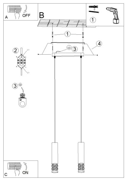 Sollux SL.1692 - Luster na lanku LIRO 2xGU10/10W/230V biela