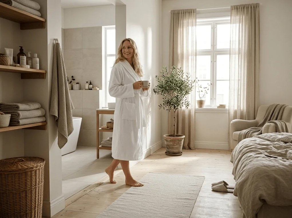 Froté župan Deluxe biely Veľkosť: XXXL