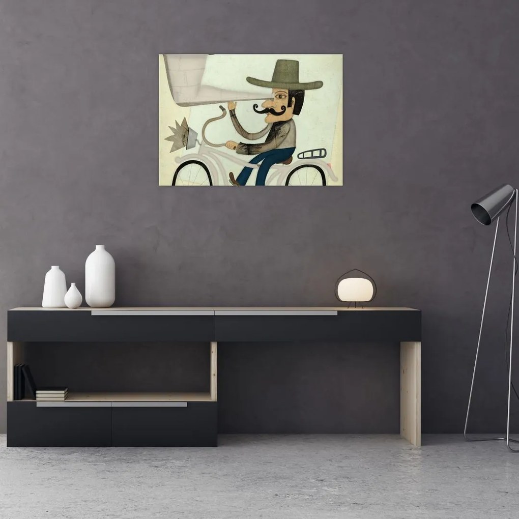 Astronóm na bicykli (70x50 cm)