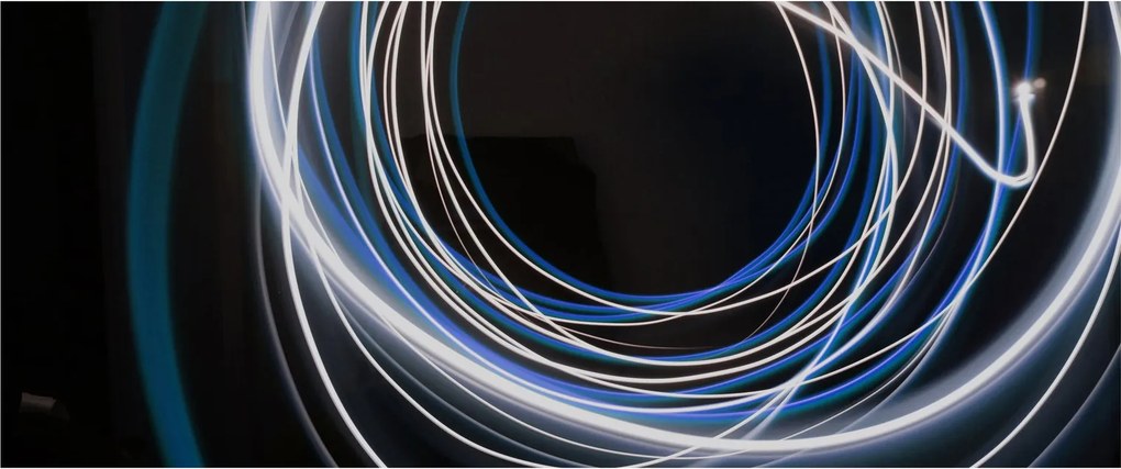 Obraz modrých liniek (120x50 cm)