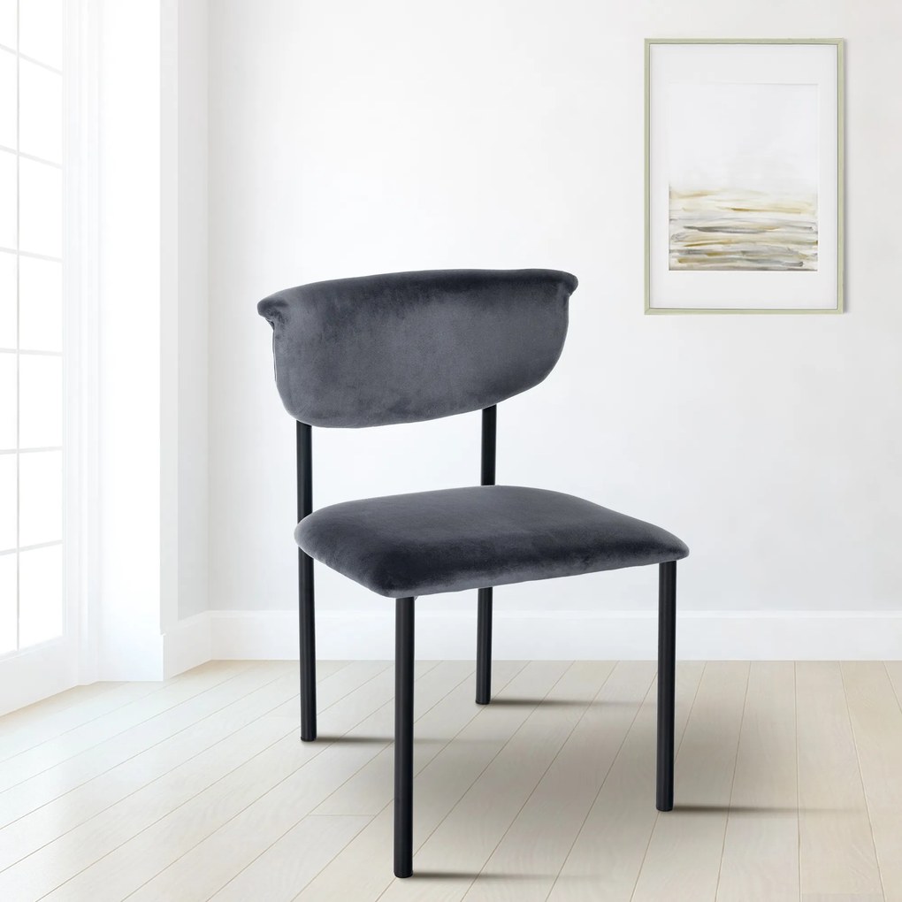 Stolička pre návštevy Gambell zamat - tmavošedá