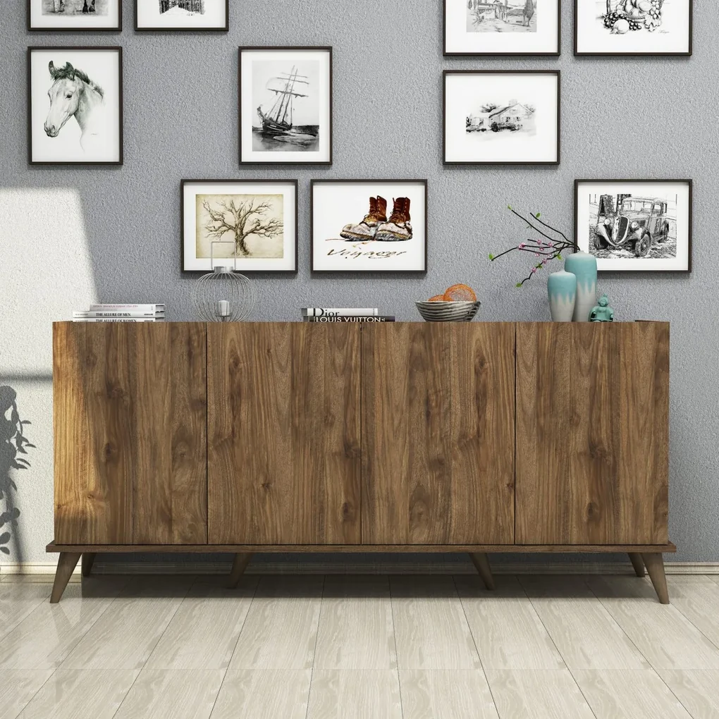 Komoda Elegante 180 cm tmavo hnedá