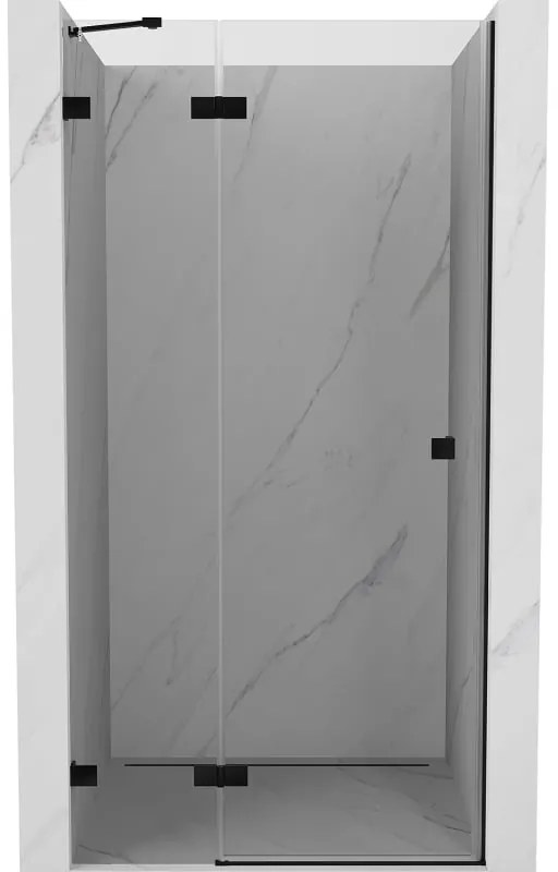 Mexen, Mexen Lunar ľavé otočné sprchové dvere 125 cm, transparentné, čierne - 834-125-000-70-00-L