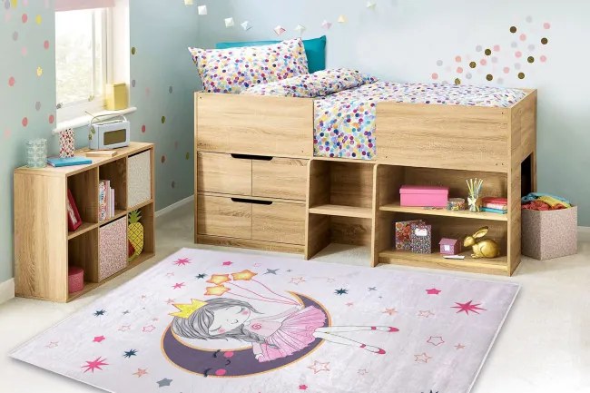Detský koberec protišmykový BAMBINO 48060 Princezná, ružový