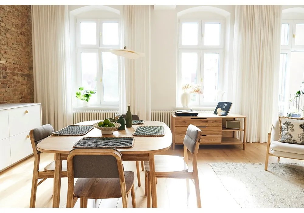 Rozkladací jedálenský stôl z dubového dreva v prírodnej farbe 100x120 cm Twig – The Beds