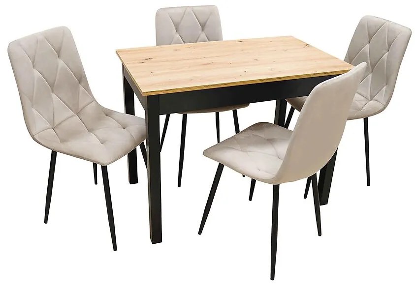 Jedálenská zostava1+4 Larisa artisan/čierna