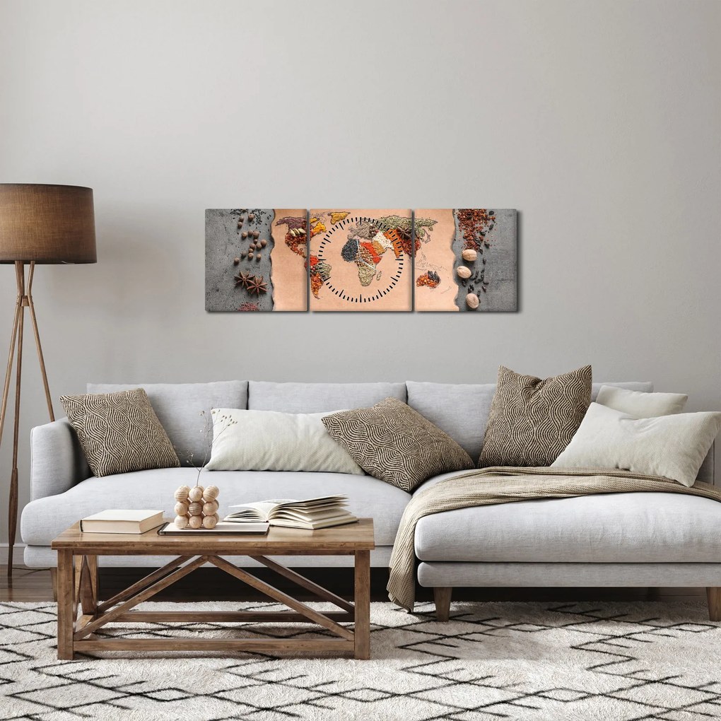 Obraz - Korenie sveta (s hodinami) (90x30 cm)