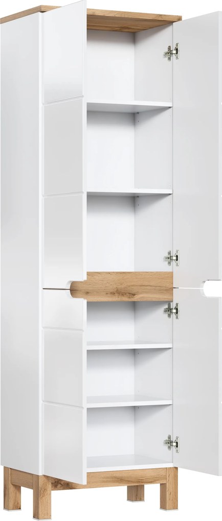 Comad Doplnková kúpeľňová skrinka vysoká Bali White 60 biela