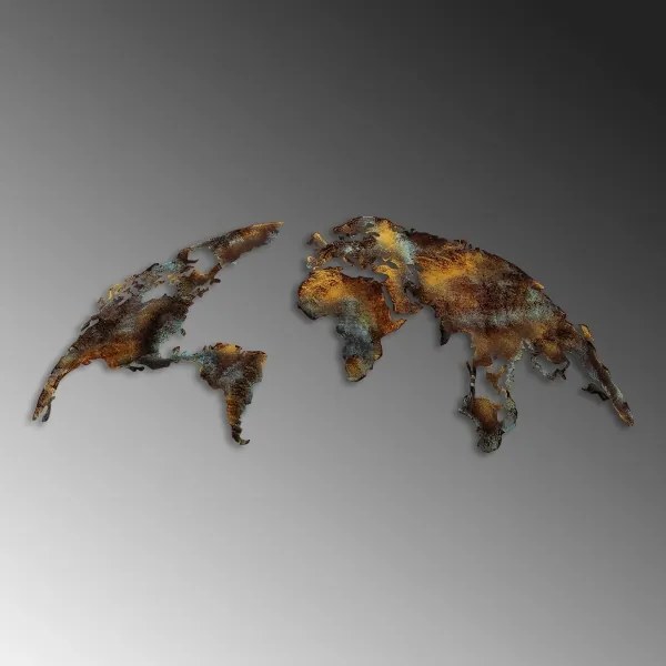 Nástenná dekorácia 2 ks 150x59 cm planéta kov