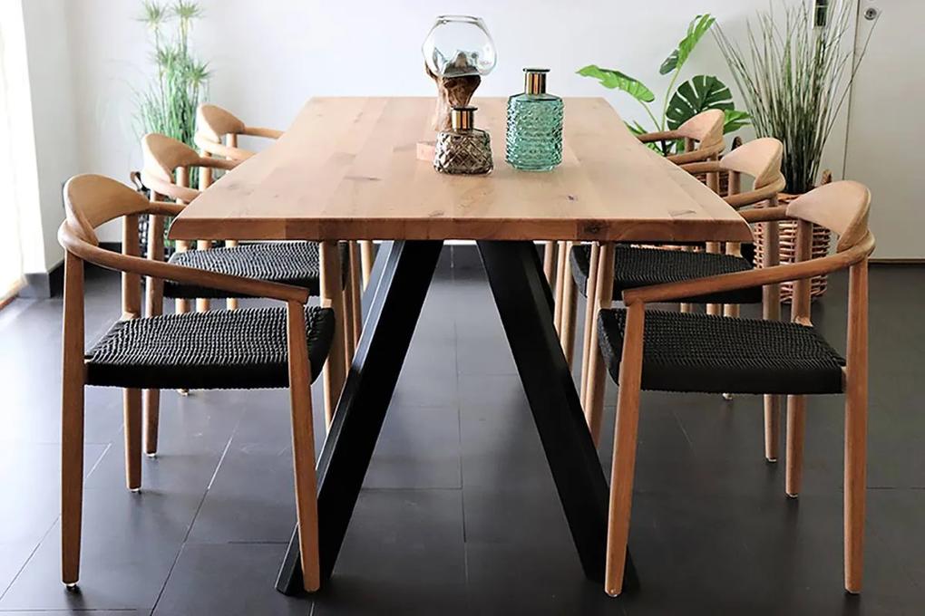 Dizajnový jedálenský stôl Maliyah, biely dub