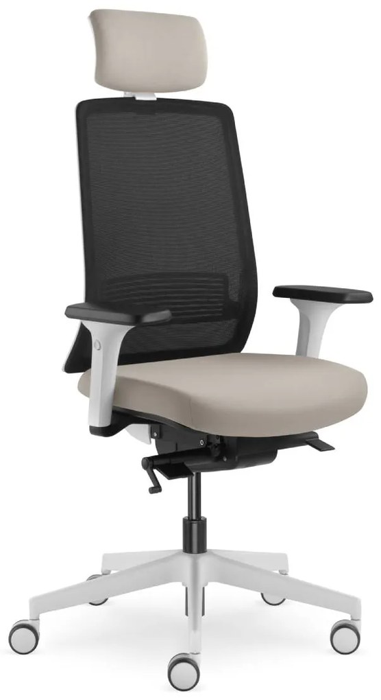 LD SEATING Kancelárska stolička LYRA AIR 215-WH-SYS-HO s opierkou hlavy