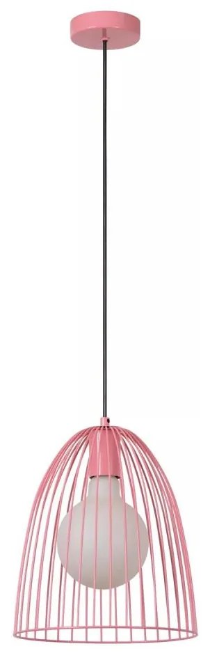Lucide 74417/01/66 - Luster na lanku MACARONS 1xE27/40W/230V pr. 24,5 cm ružová