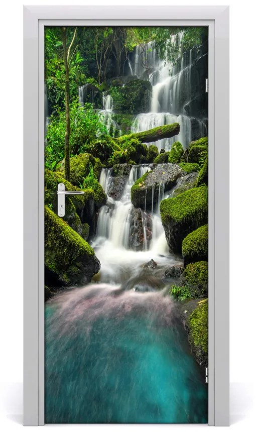 Fototapeta na dvere vodopád džungle 75x205 cm